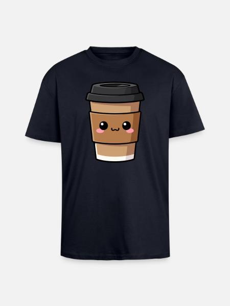 Kaffee Coffee to go Geschenk - Oversized Heavyweight Unisex T-Shirt - French Navy