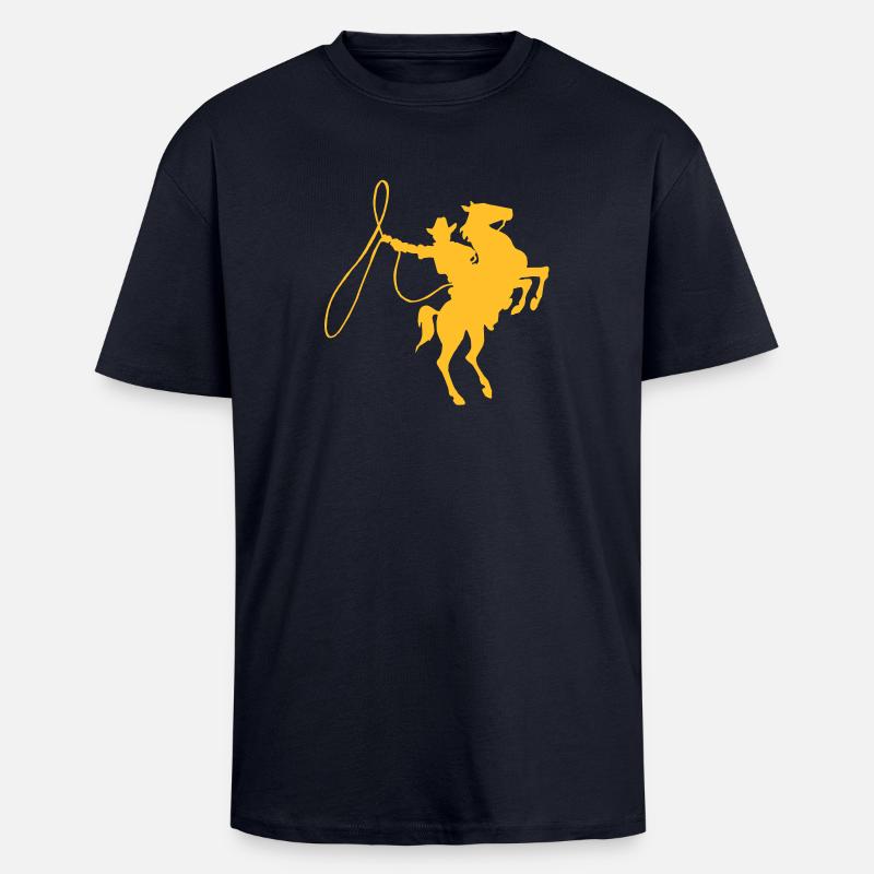 Cowboy auf Pferd - Oversized Heavyweight Unisex T-Shirt - French Navy