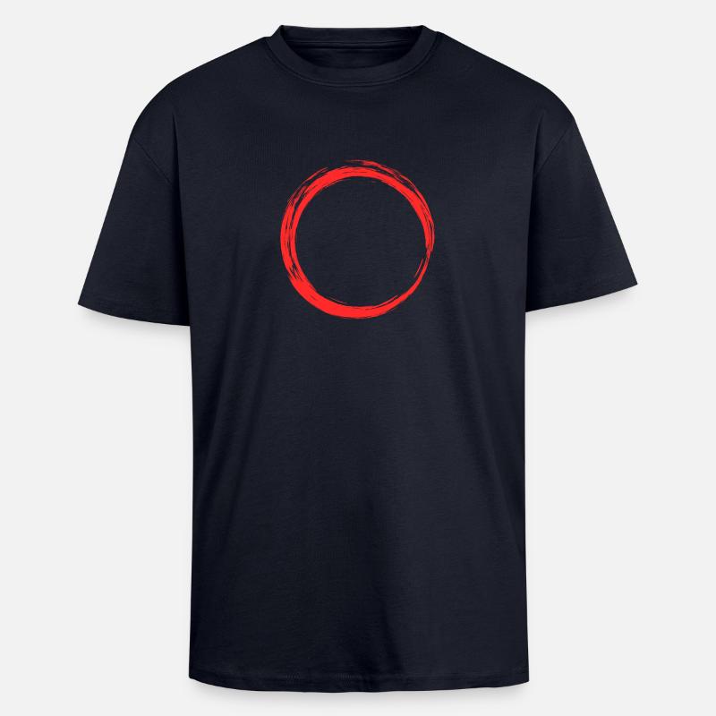 Circle Icon Design Red - Unisex Oversized Heavyweight T-shirt - french navy