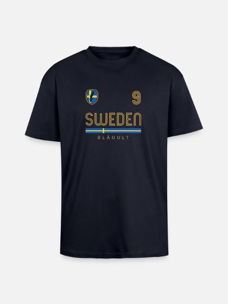 Sverige fotball fotball Sverige riksvåpen fotball - Unisex oversized t-skjorte i kraftig kvalitet - navy