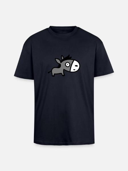 Petit âne 3 - T-shirt unisexe oversize épais - bleu marine