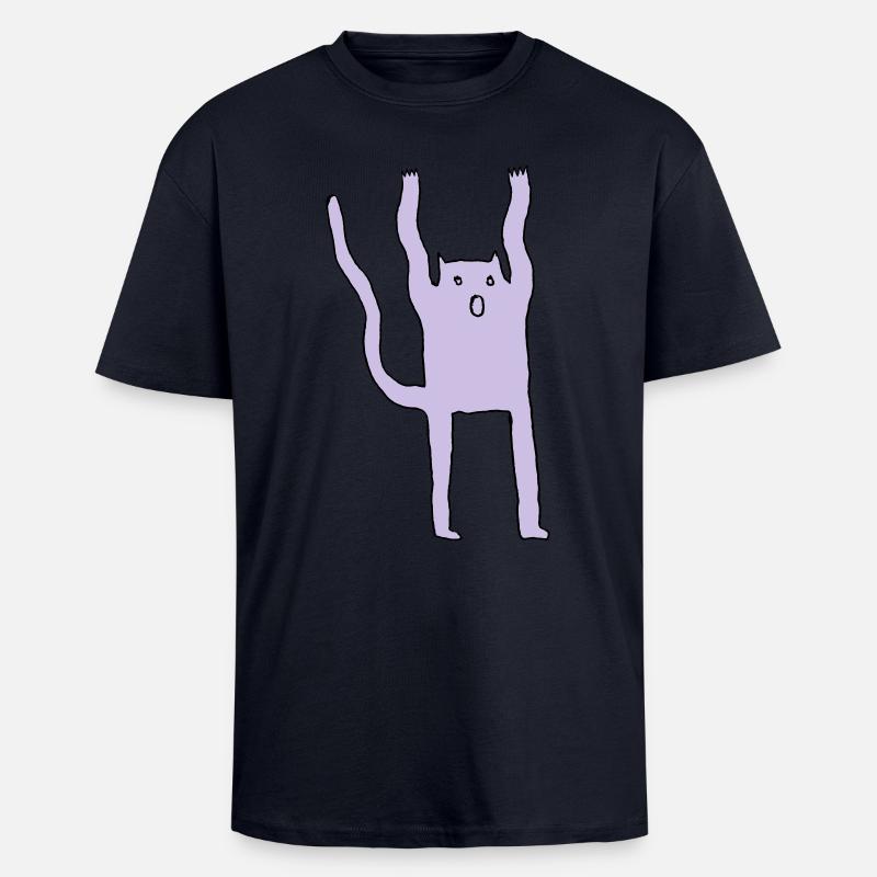 Ailurophobie, Buh-Katz - Oversized Heavyweight Unisex T-Shirt - French Navy