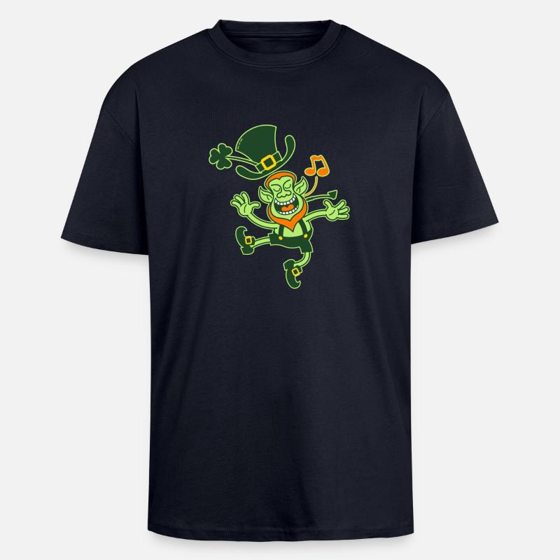 Leprechaun Dancing and Singing - Unisex Oversized Heavyweight T-shirt - french navy