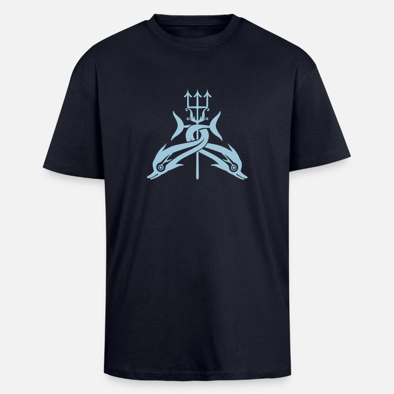 neptunus delfin - Oversized Heavyweight Unisex T-Shirt - French Navy