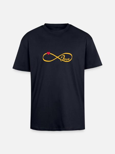 Infinity Love - Oversized Heavyweight Unisex T-Shirt - French Navy