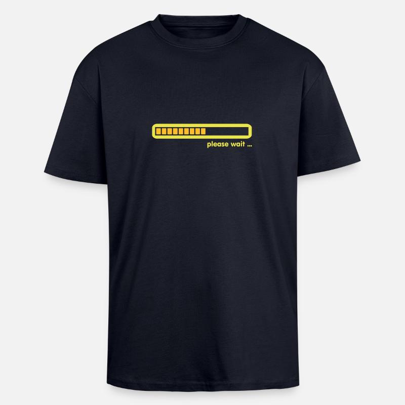 loading ... please wait (2c) - Oversized Heavyweight Unisex T-Shirt - French Navy
