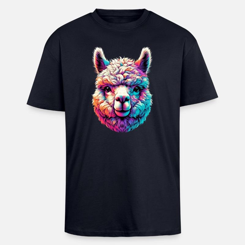 Alpaca - Unisex Oversized Heavyweight T-shirt - french navy