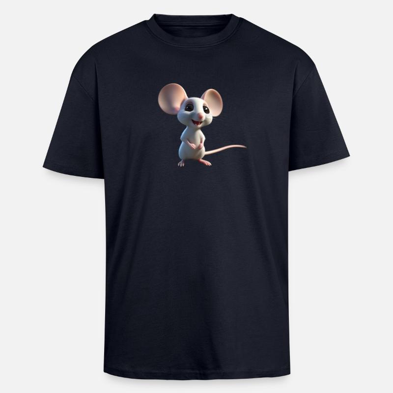 Souris 2 - T-shirt unisexe oversize épais - bleu marine