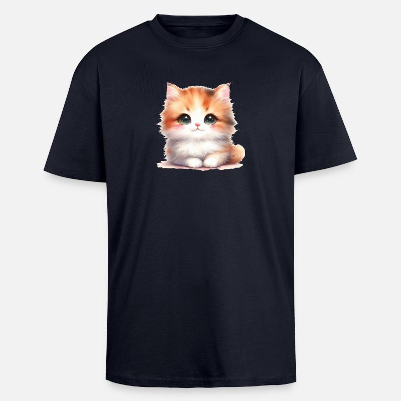 Süße Katze - Oversized Heavyweight Unisex T-Shirt - French Navy