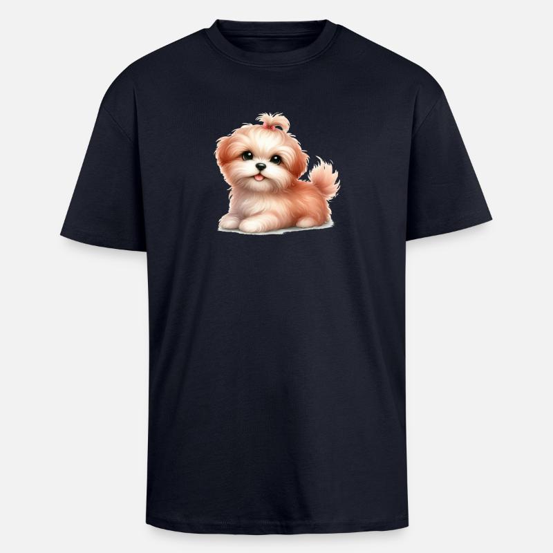 Süßer Hund - Oversized Heavyweight Unisex T-Shirt - French Navy