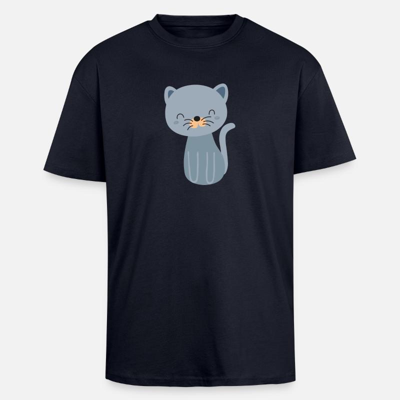 Katze Katze Katze - Oversized Heavyweight Unisex T-Shirt - French Navy