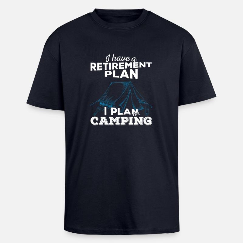 Retirement plan camping (light) - Unisex Oversized Heavyweight T-shirt - french navy