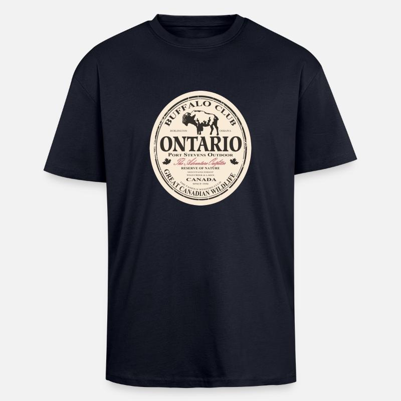Bison - Buffalo - Canada - Unisex Oversized Heavyweight T-shirt - french navy