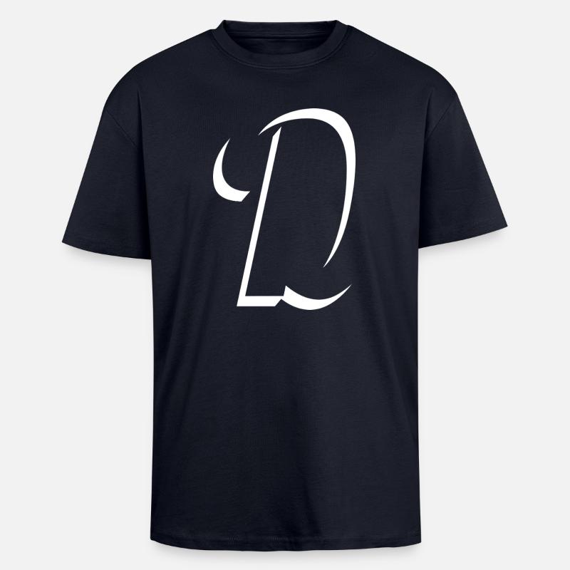Letter D, Name, der Buchstabe D - Oversized Heavyweight Unisex T-Shirt - French Navy
