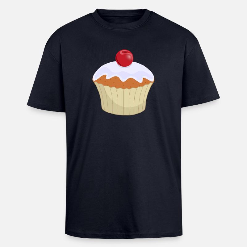 Cupcake - Oversized Heavyweight Unisex T-Shirt - French Navy