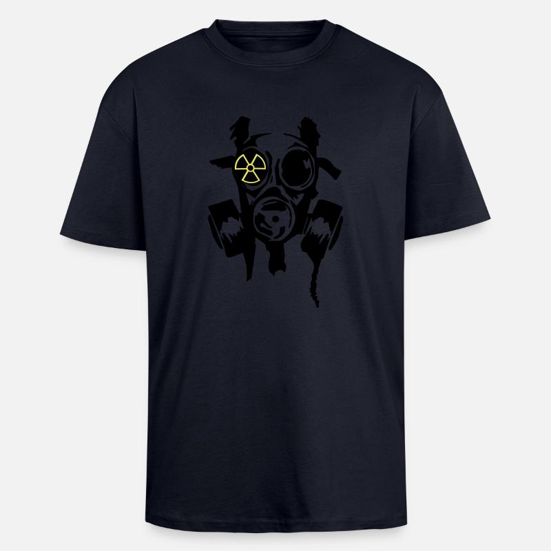 bad_gasmask_radioactiv2 - Oversized Heavyweight Unisex T-Shirt - French Navy
