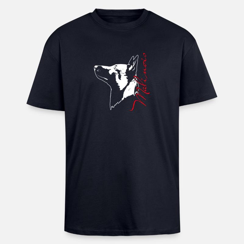 malinois_portrait_rot - Oversized Heavyweight Unisex T-Shirt - French Navy