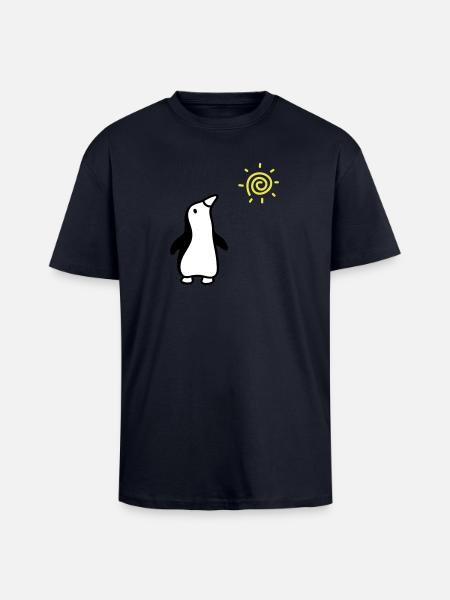 Penguin + sun - Unisex Oversized Heavyweight T-shirt - french navy