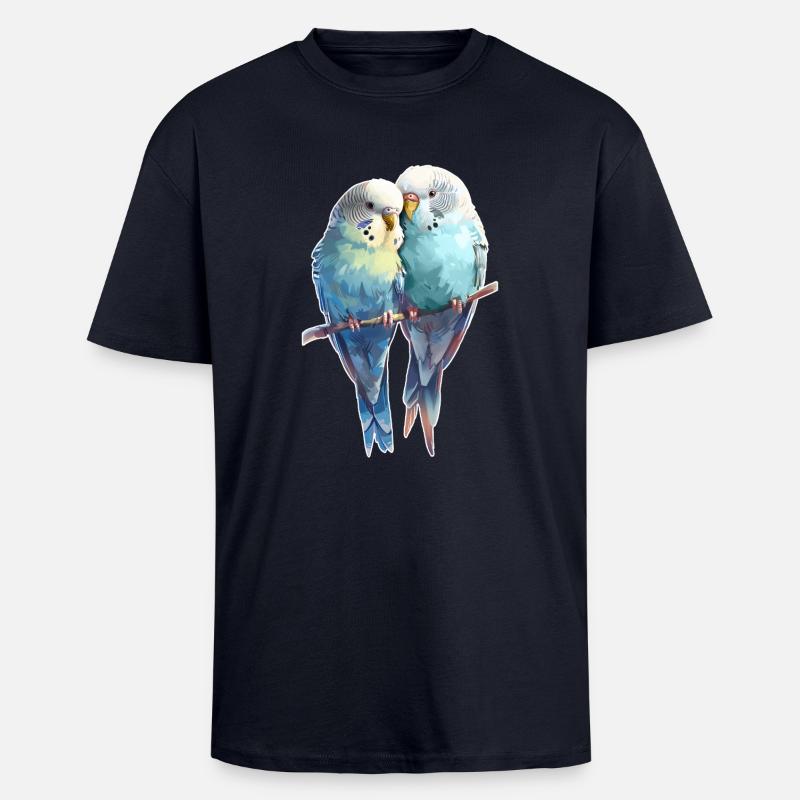 Paire de perruches - T-shirt unisexe oversize épais - bleu marine