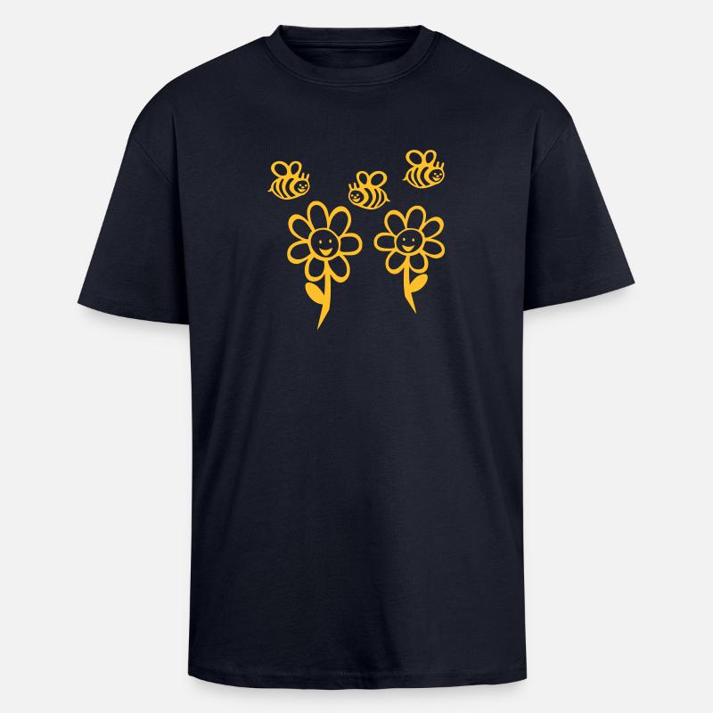 Bienchen und Blümchen - Oversized Heavyweight Unisex T-Shirt - French Navy