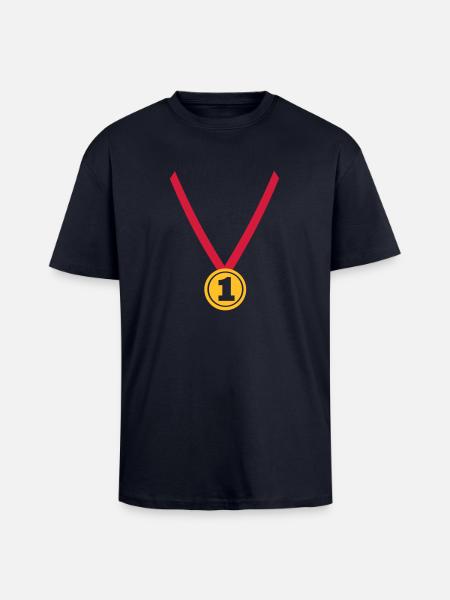Medaille - Oversized Heavyweight Unisex T-Shirt - French Navy