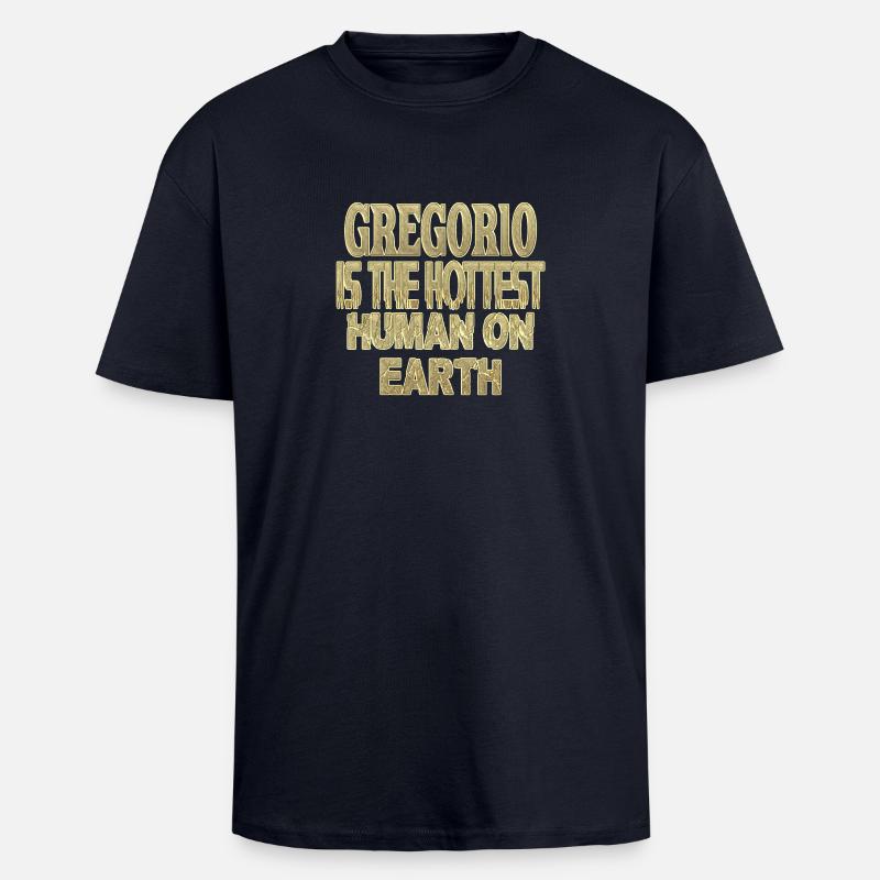 Gregorio - T-shirt unisexe oversize épais - bleu marine
