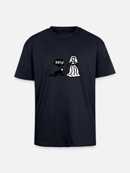 Married - help - Unisex Oversized Heavyweight T-shirt - french navy