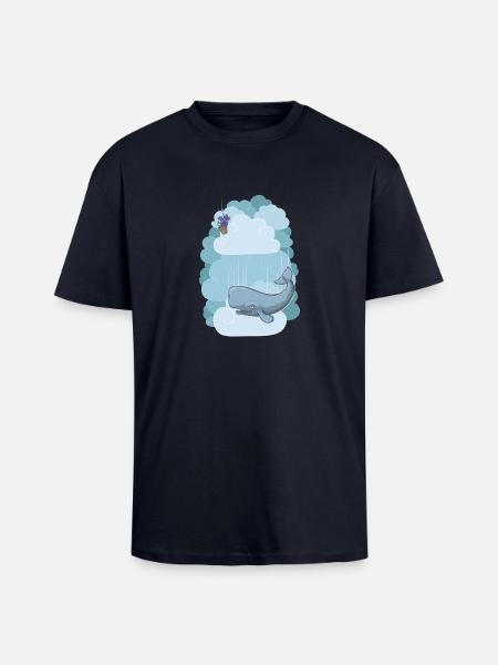 Petunias & Whale - Unisex Oversized Heavyweight T-shirt - french navy