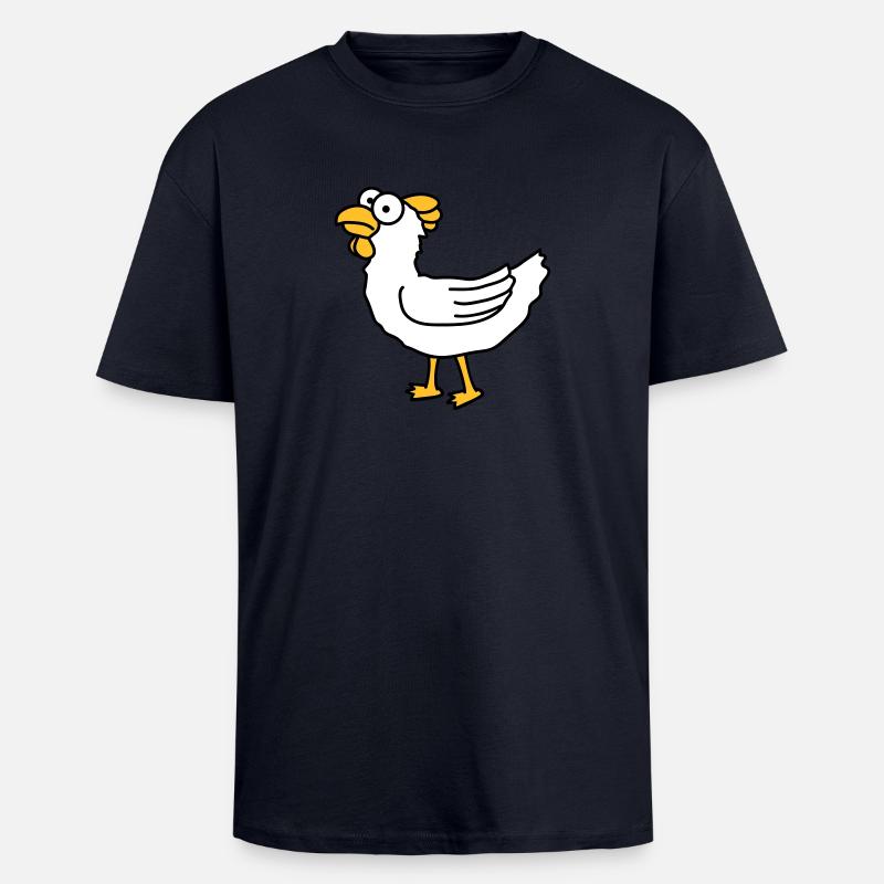 chicken - Oversized Heavyweight Unisex T-Shirt - French Navy