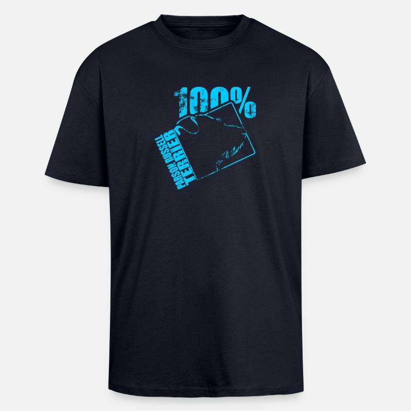 PARSON RUSSELL TERRIER 100 - Oversized Heavyweight Unisex T-Shirt - French Navy