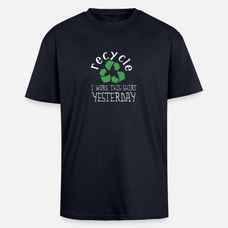 recycle - Oversized Heavyweight Unisex T-Shirt - French Navy