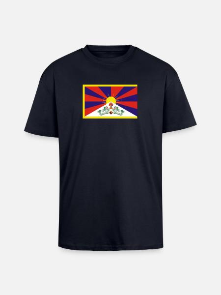 Tibet Flag - Unisex oversized heavyweight t-shirt - navy