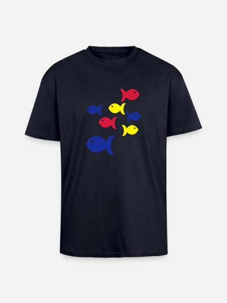 fische - Unisex Oversized Heavyweight T-shirt - french navy