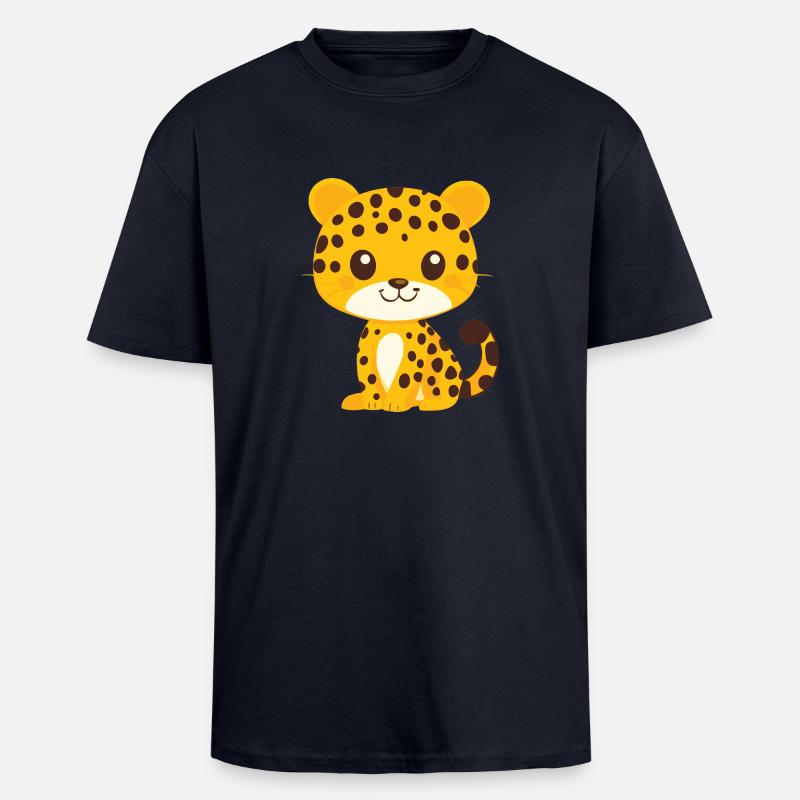 kleiner Leopard - Oversized Heavyweight Unisex T-Shirt - French Navy