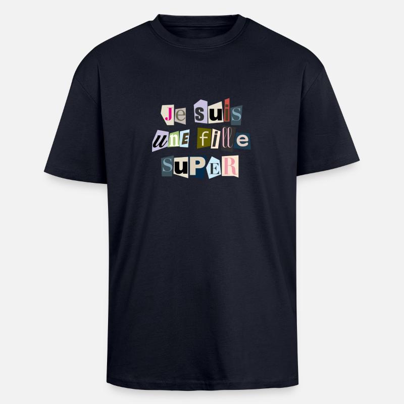 Ich bin ein Super-Mädchen - Oversized Heavyweight Unisex T-Shirt - French Navy