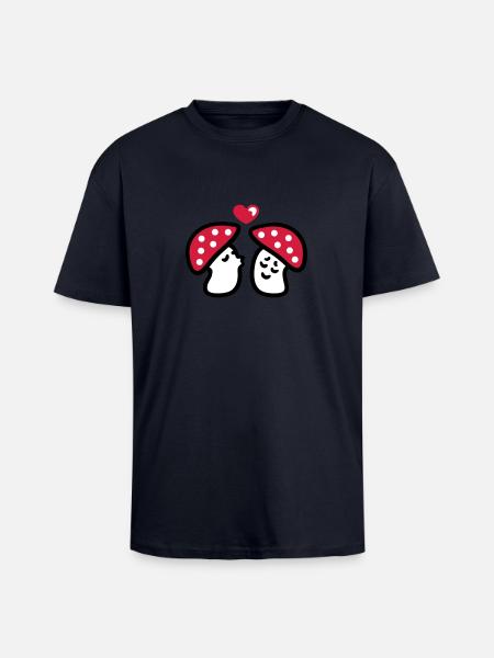verliebte Pilze 3 - Oversized Heavyweight Unisex T-Shirt - French Navy