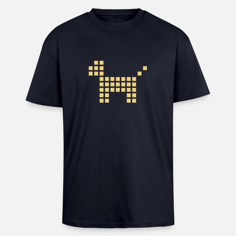 hund pixel - Oversized Heavyweight Unisex T-Shirt - French Navy