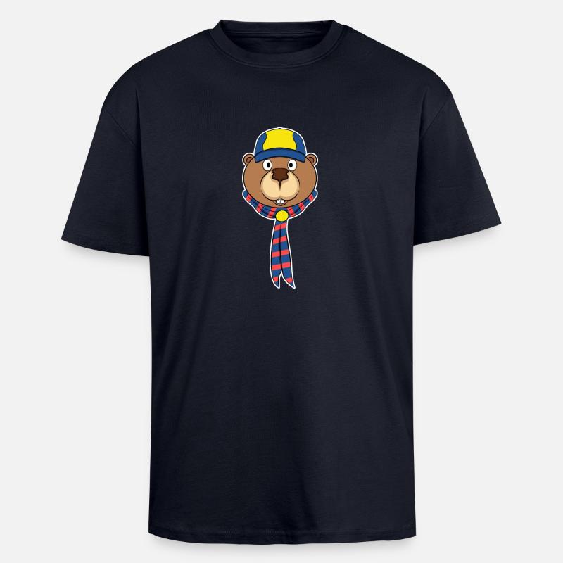 Beaver en éclaireur - T-shirt unisexe oversize épais - bleu marine