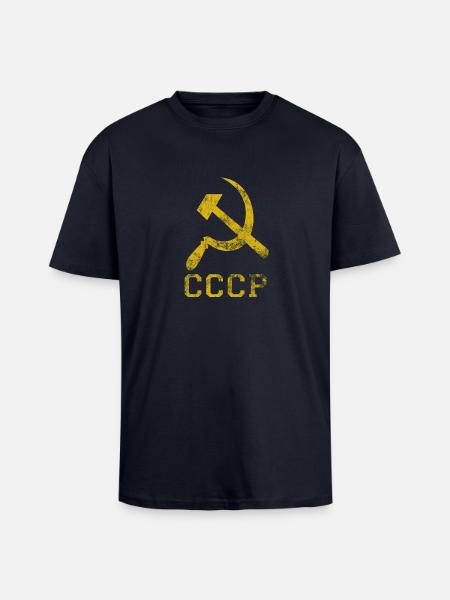 Russie russe URSS cadeau - T-shirt unisexe oversize épais - bleu marine