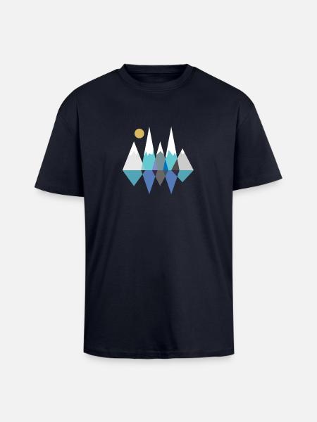 Mountains - Unisex Oversized Heavyweight T-shirt - french navy