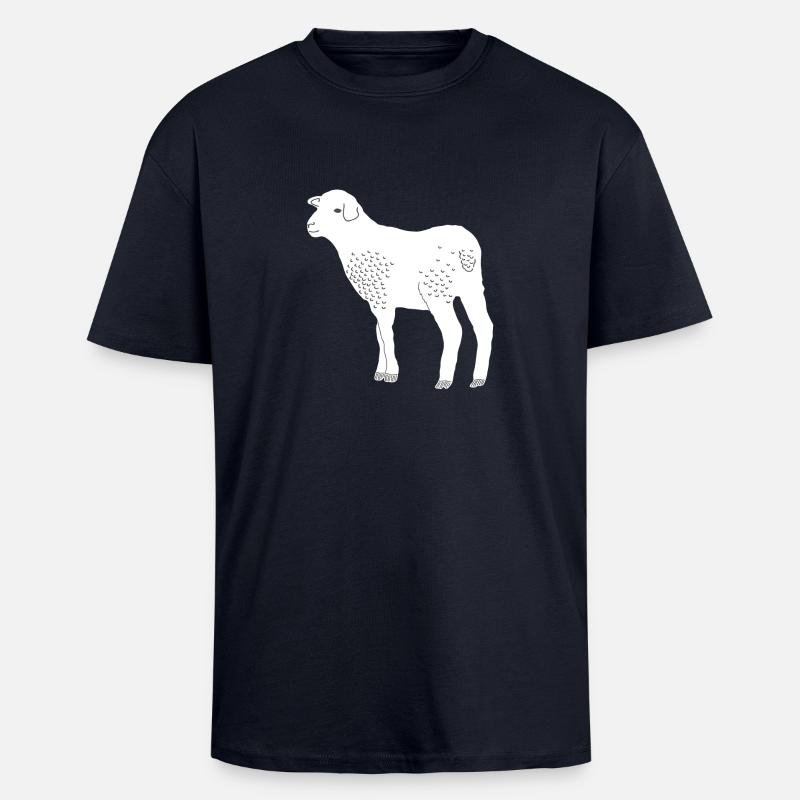 Schaf - Oversized Heavyweight Unisex T-Shirt - French Navy