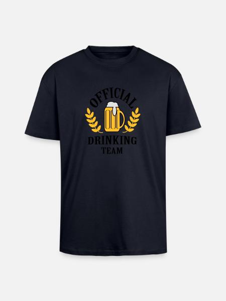 official_drinking_team - Oversized Heavyweight Unisex T-Shirt - French Navy