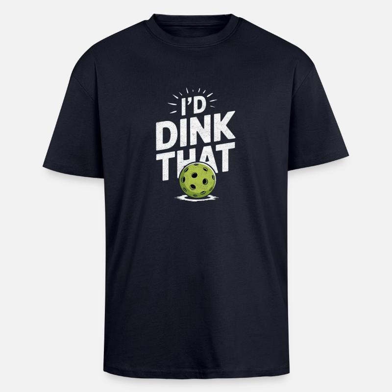 Je dink ce pickleball - T-shirt unisexe oversize épais - bleu marine