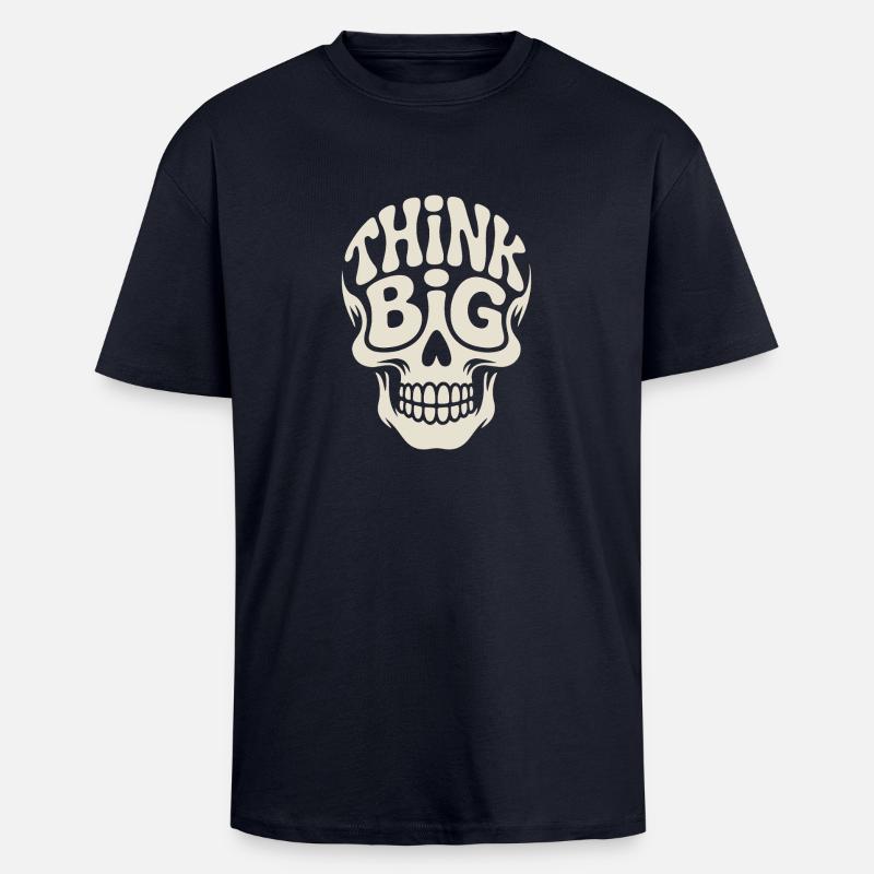 DENKEN SIE GROSS - Oversized Heavyweight Unisex T-Shirt - French Navy