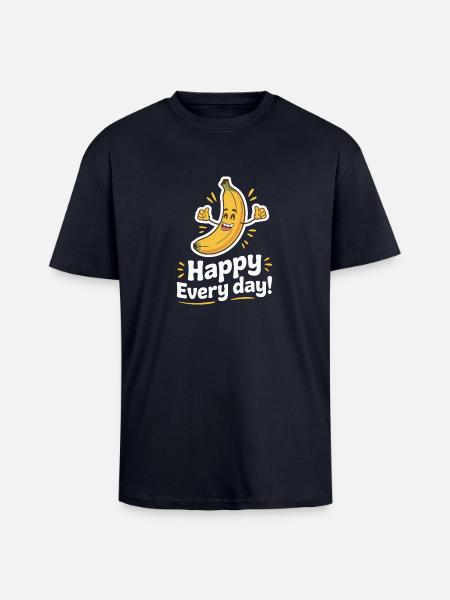 HAPPY EVERY DAY - Unisex Oversized Heavyweight T-shirt - french navy