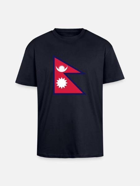 nepal flag - Unisex Oversized Heavyweight T-shirt - french navy