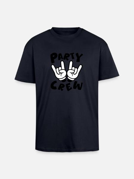 Party Crew Hand Funny - Unisex Oversized Heavyweight T-shirt - french navy