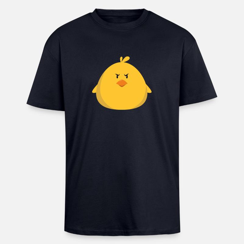 Angry Chick - Oversized Heavyweight Unisex T-Shirt - French Navy