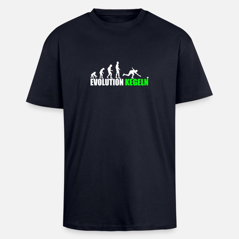 Evolution Kegeln - Oversized Heavyweight Unisex T-Shirt - French Navy