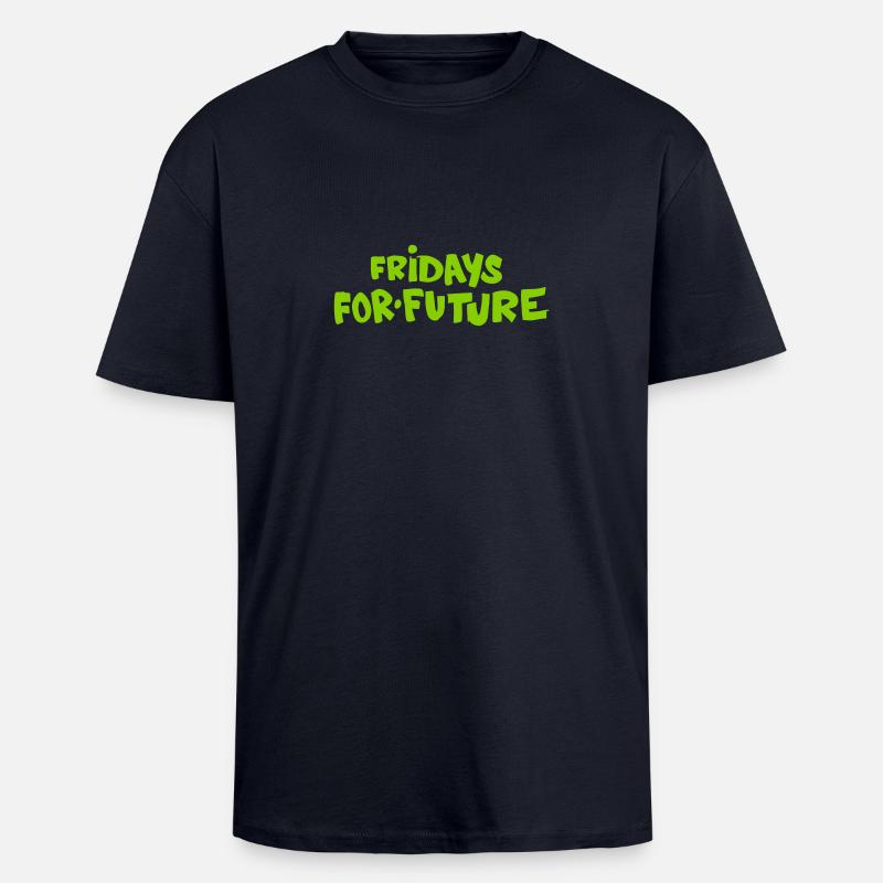 Fridays for Future - Oversized Heavyweight Unisex T-Shirt - French Navy